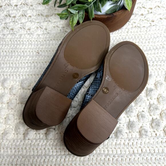 LUCKY BRAND Women's 6.5 Rhazy Bluestone Leather Snake Slingback Sandal Shoe NEW - Picture 6 of 16